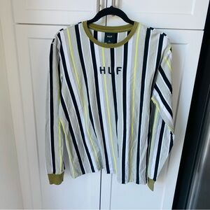 HUF men’s large striped long sleeve shirt 90s Y2K